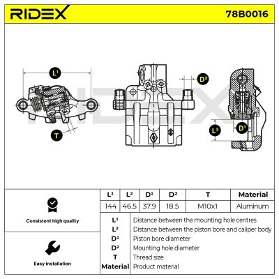 Zacisk Hamulcowy RIDEX 78B0016 78B0016 - foto 5