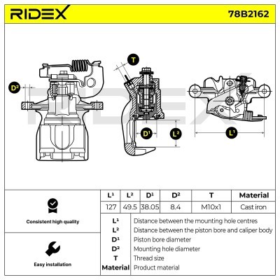 Zacisk Hamulcowy RIDEX 78B2162 78B2162 - foto 6