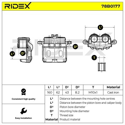 Zacisk Hamulcowy RIDEX 78B0177 78B0177 - foto 5
