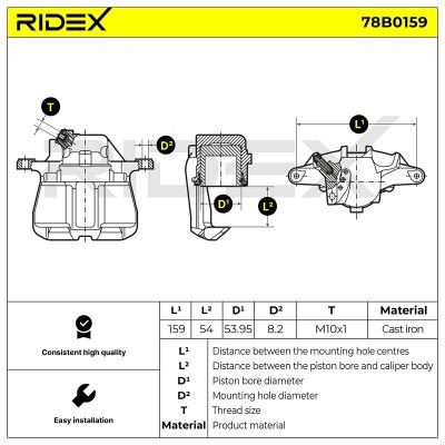 Zacisk Hamulcowy RIDEX 78B0159 78B0159 - foto 5