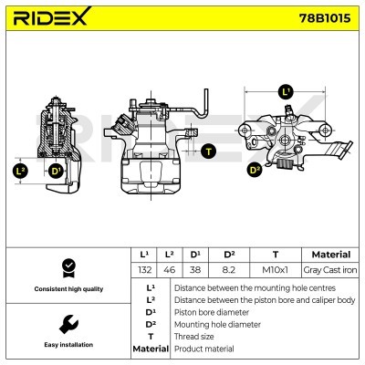 Zacisk Hamulcowy RIDEX 78B1015 78B1015 - foto 5
