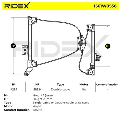 Podnośnik szyby RIDEX 1561W0556 1561W0556 - foto 6