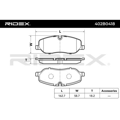 Klocki hamulcowe RIDEX 402B0418 402B0418 - foto 7