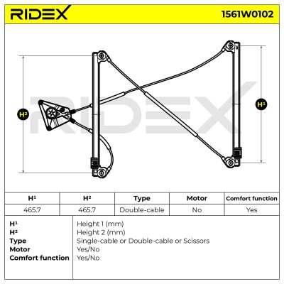 Podnośnik szyby RIDEX 1561W0102 1561W0102 - foto 6