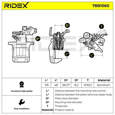 Zacisk Hamulcowy RIDEX 78B1060 78B1060 - foto 5