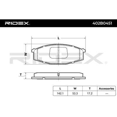 Klocki hamulcowe RIDEX 402B0451 402B0451 - foto 3