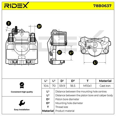 Zacisk Hamulcowy RIDEX 78B0637 78B0637 - foto 5