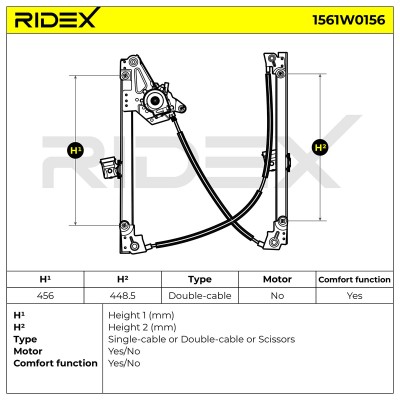 Podnośnik szyby RIDEX 1561W0156 1561W0156 - foto 7