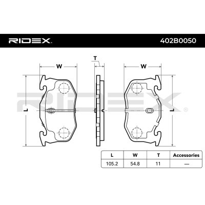 Klocki hamulcowe RIDEX 402B0050 402B0050 - foto 3