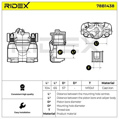 Zacisk Hamulcowy RIDEX 78B1438 78B1438 - foto 3