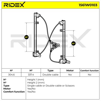 Podnośnik szyby RIDEX 1561W0103 1561W0103 - foto 8