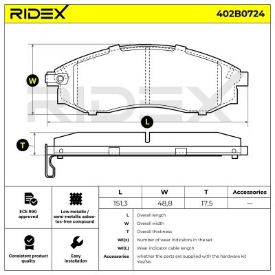 Klocki hamulcowe RIDEX 402B0724 402B0724 - foto 8