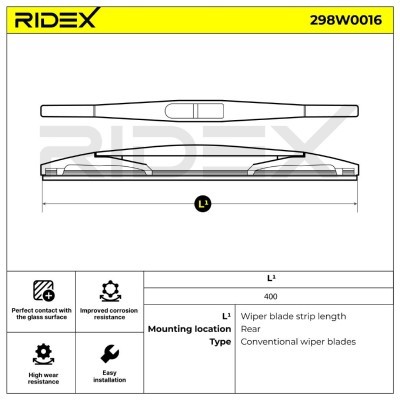 Щетка стеклоочистителя заднего стекла RIDEX 298W0016 298W0016 - foto 5