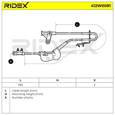 Czujnik ABS RIDEX 412W0081 412W0081 - foto 6