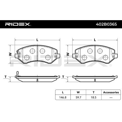 Klocki hamulcowe RIDEX 402B0365 402B0365 - foto 3