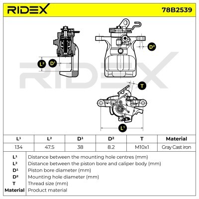 Zacisk Hamulcowy RIDEX 78B2539 78B2539 - foto 7