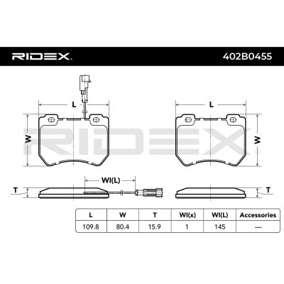 Klocki hamulcowe RIDEX 402B0455 402B0455 - foto 4