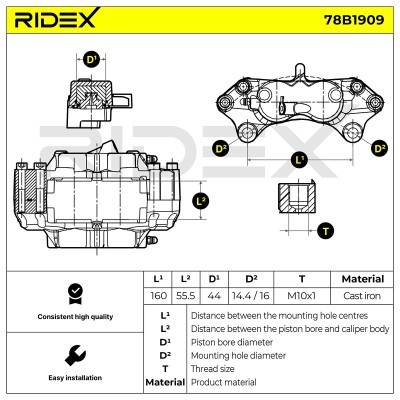Zacisk Hamulcowy RIDEX 78B1909 78B1909 - foto 6