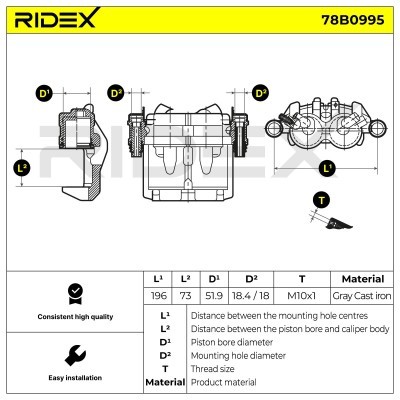Zacisk Hamulcowy RIDEX 78B0995 78B0995 - foto 6