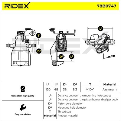Zacisk Hamulcowy RIDEX 78B0747 78B0747 - foto 6