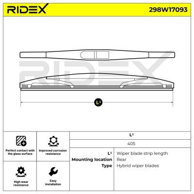 Щетка стеклоочистителя заднего стекла RIDEX 298W17093 298W17093 - foto 8