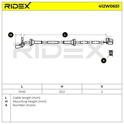 Czujnik ABS RIDEX 412W0651 412W0651 - foto 4