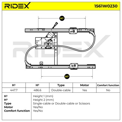 Podnośnik szyby RIDEX 1561W0230 1561W0230 - foto 7