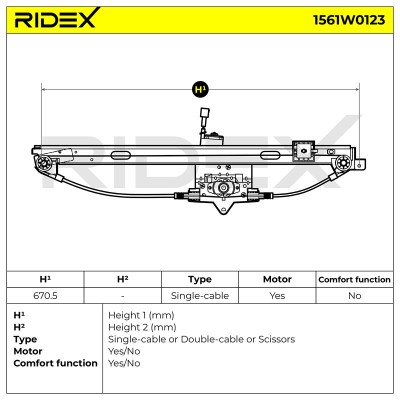Podnośnik szyby RIDEX 1561W0123 1561W0123 - foto 7
