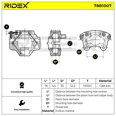 Zacisk Hamulcowy RIDEX 78B1007 78B1007 - foto 6