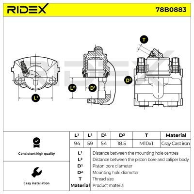 Zacisk Hamulcowy RIDEX 78B0883 78B0883 - foto 6