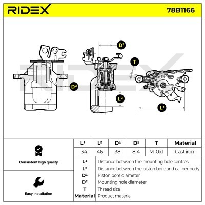 Zacisk Hamulcowy RIDEX 78B1166 78B1166 - foto 6