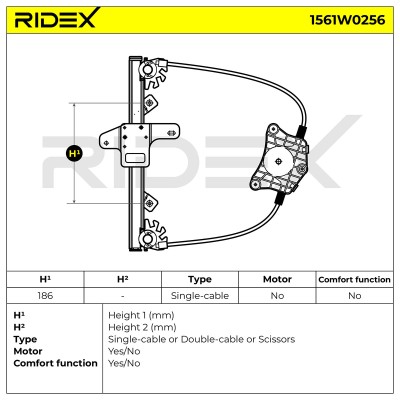 Podnośnik szyby RIDEX 1561W0256 1561W0256 - foto 4