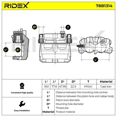 Zacisk Hamulcowy RIDEX 78B1314 78B1314 - foto 6