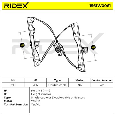 Podnośnik szyby RIDEX 1561W0061 1561W0061 - foto 8