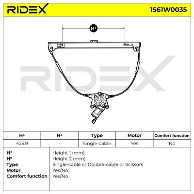 Podnośnik szyby RIDEX 1561W0035 1561W0035 - foto 9