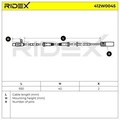 Czujnik ABS RIDEX 412W0045 412W0045 - foto 5