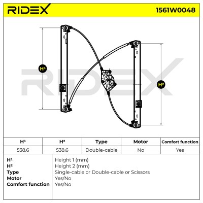 Podnośnik szyby RIDEX 1561W0048 1561W0048 - foto 6
