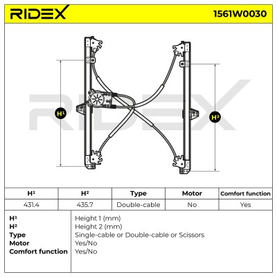 Podnośnik szyby RIDEX 1561W0030 1561W0030 - foto 6