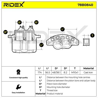 Zacisk Hamulcowy RIDEX 78B0840 78B0840 - foto 6