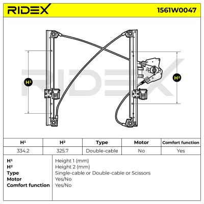 Podnośnik szyby RIDEX 1561W0047 1561W0047 - foto 8
