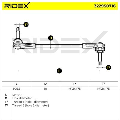 Łącznik Stabilizatora RIDEX 3229S0716 3229S0716 - foto 6