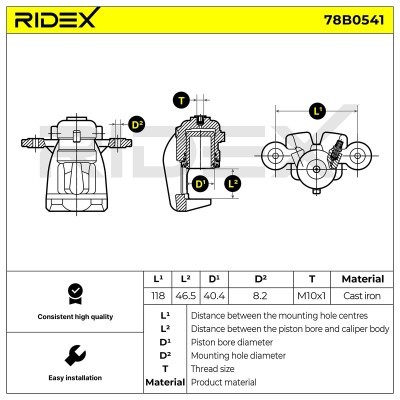 Zacisk Hamulcowy RIDEX 78B0541 78B0541 - foto 6