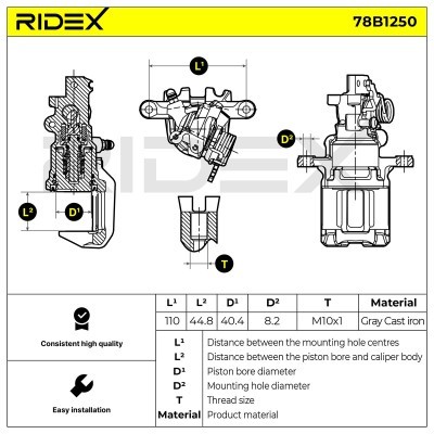 Zacisk Hamulcowy RIDEX 78B1250 78B1250 - foto 7