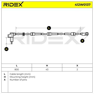 Czujnik ABS RIDEX 412W0137 412W0137 - foto 5