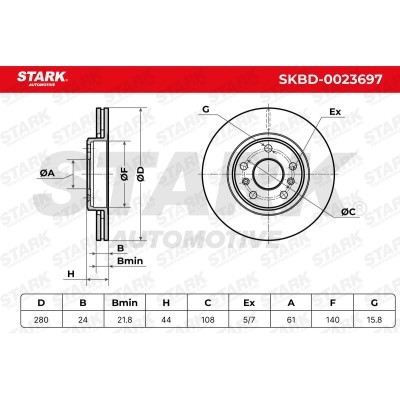 Tarcza hamulcowa Stark SKBD-0023697 SKBD-0023697 - foto 6