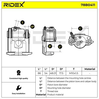 Zacisk Hamulcowy RIDEX 78B0411 78B0411 - foto 4