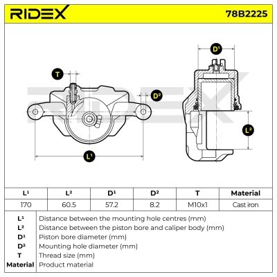 Zacisk Hamulcowy RIDEX 78B2225 78B2225 - foto 7