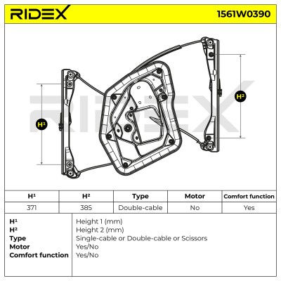 Podnośnik szyby RIDEX 1561W0390 1561W0390 - foto 6