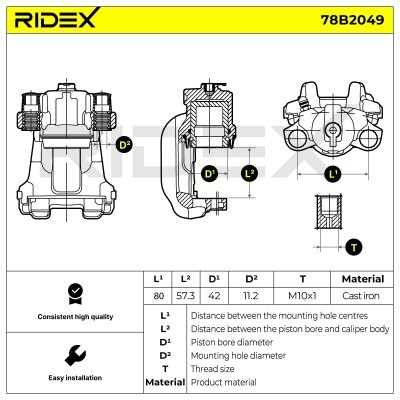 Zacisk Hamulcowy RIDEX 78B2049 78B2049 - foto 5
