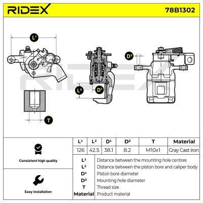 Zacisk Hamulcowy RIDEX 78B1302 78B1302 - foto 5